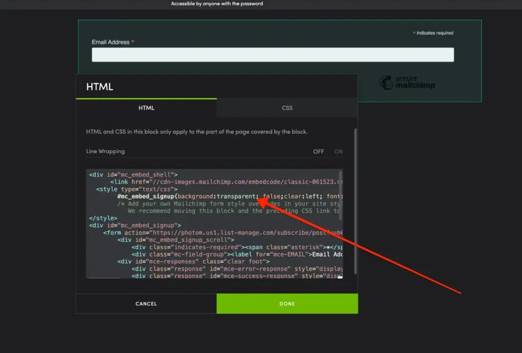 SmugMug Mailchimp form final tweaks